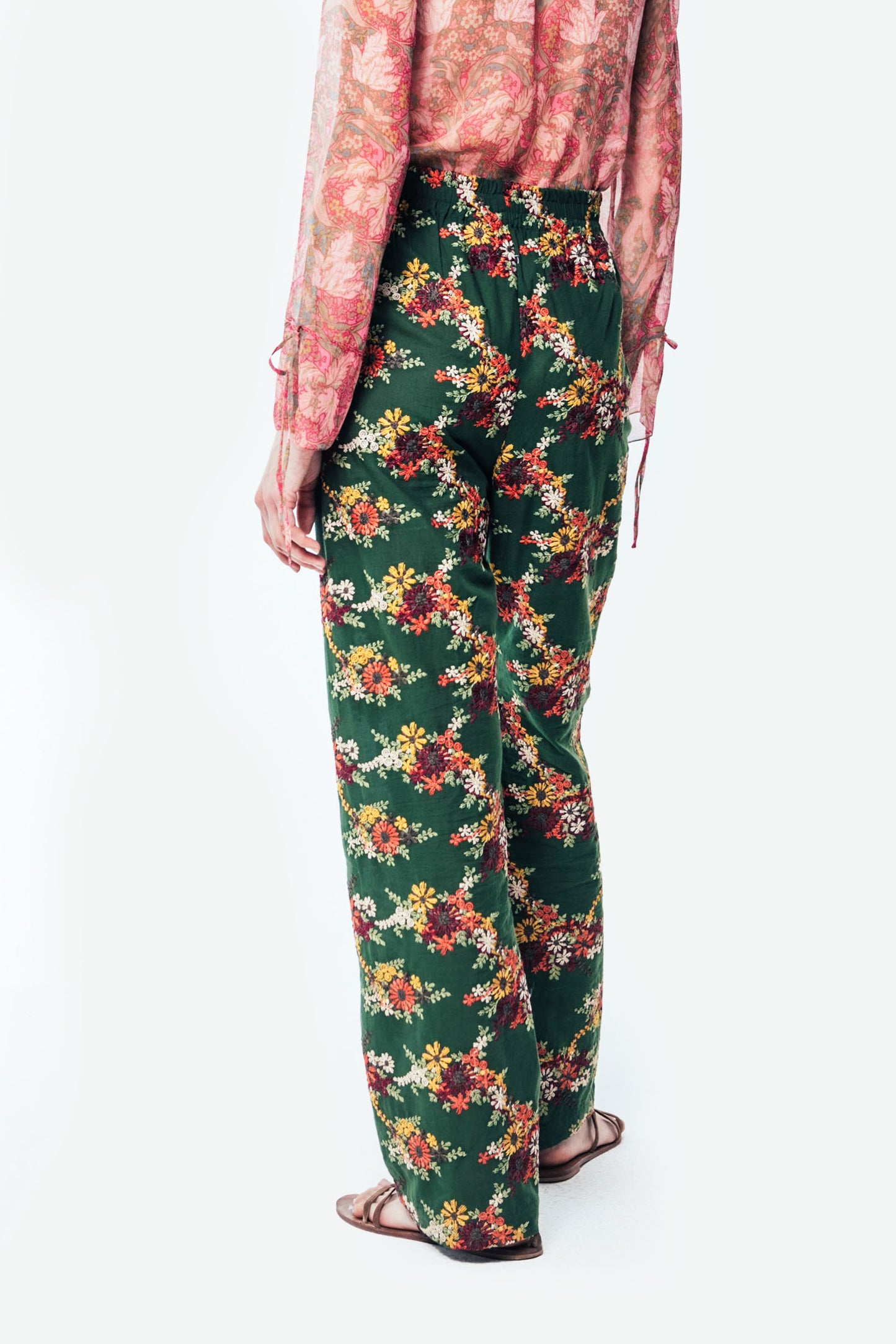 VERDIANA - Pantalone ricamato