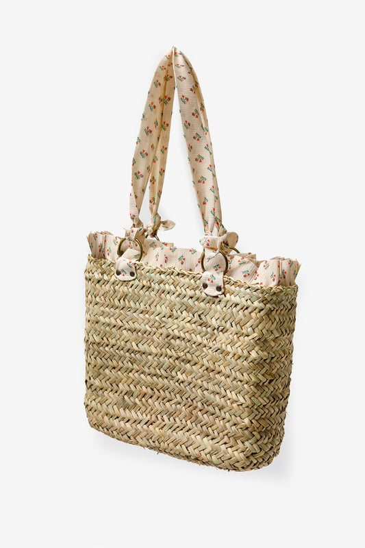 POSITANO - Medium microflower straw bag