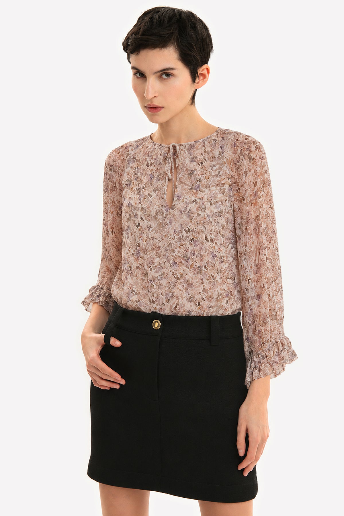 MIRIAM  - Blusa in seta Jardin