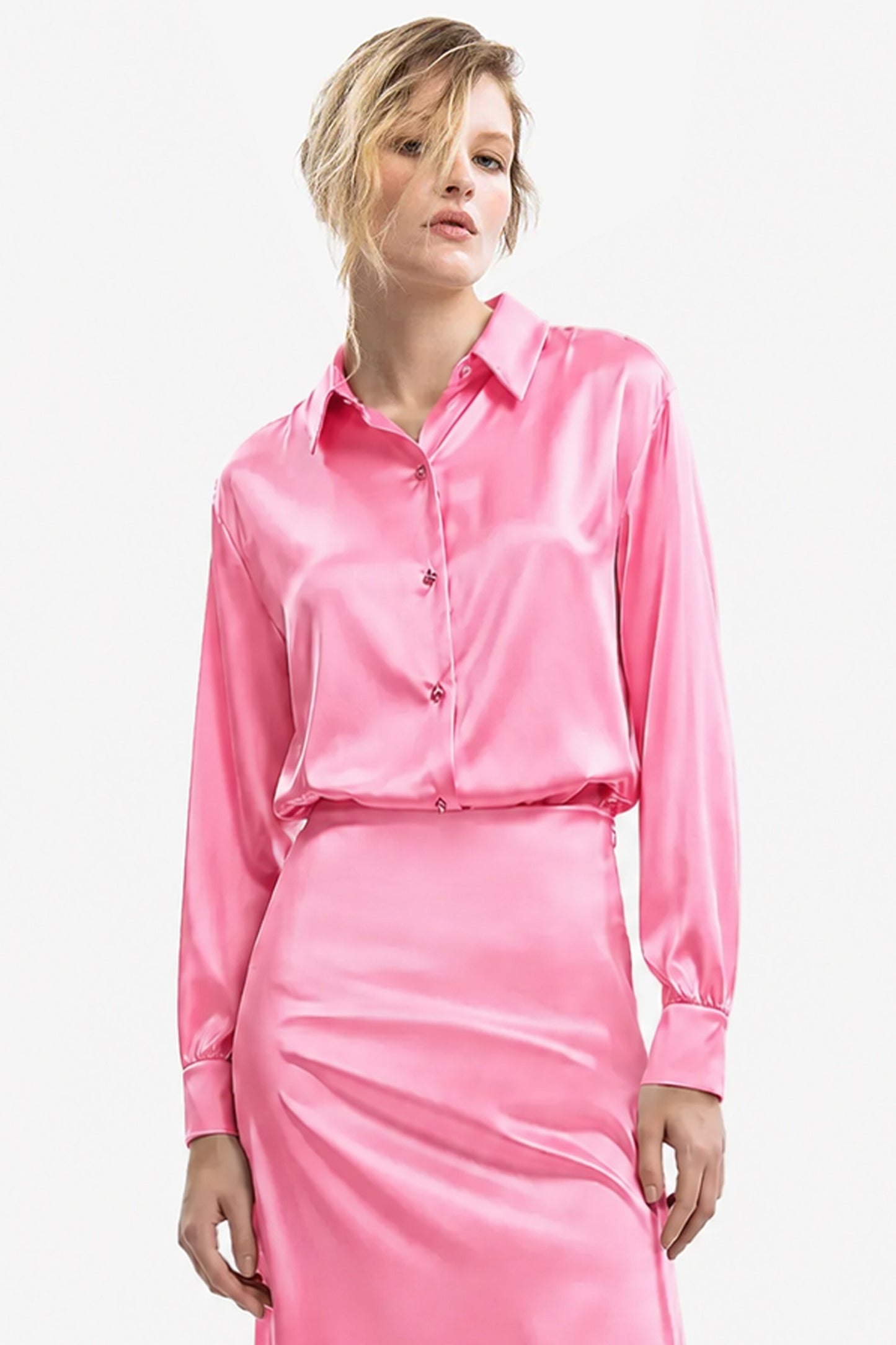 ROSSELLA - Camicia in seta Ninfea