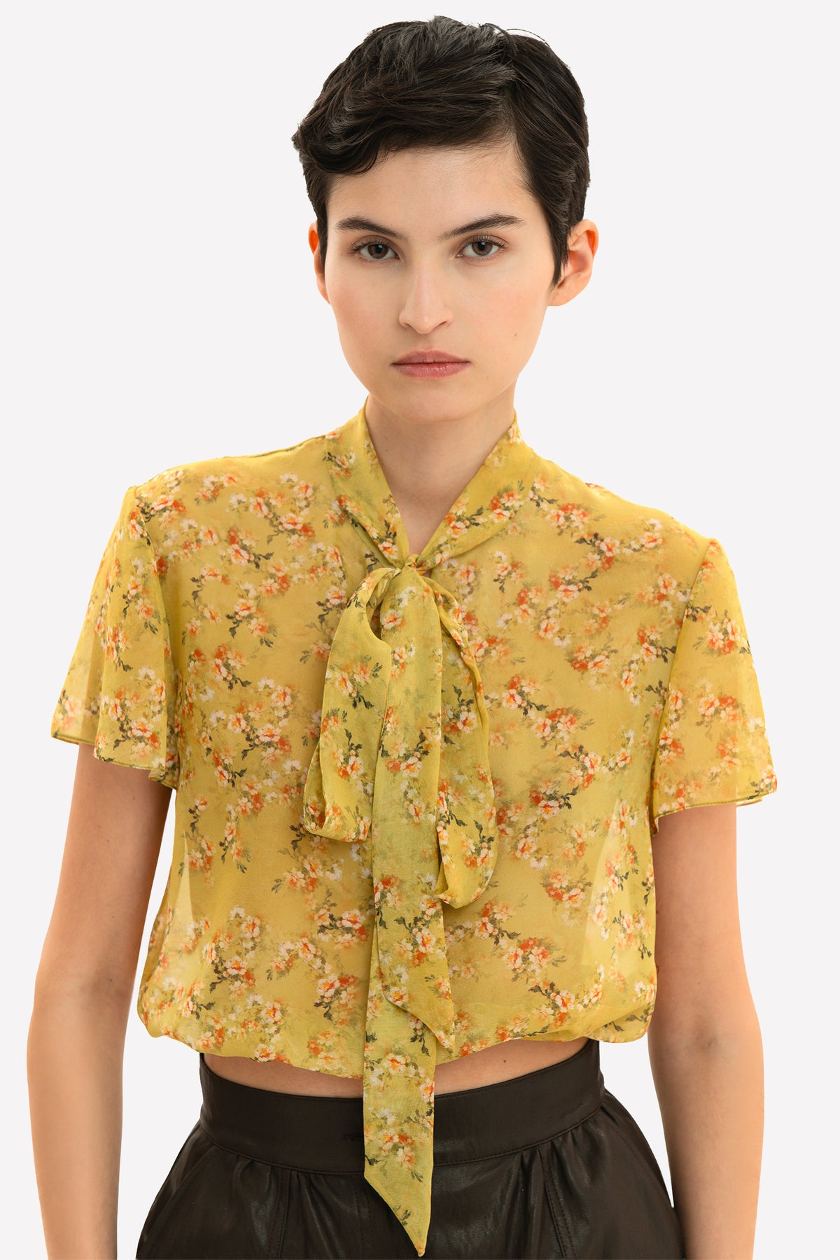 MIA - Silk Crop Blouse Goldie