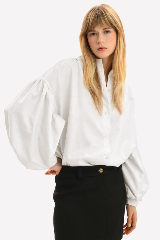 VALENTINA - Oversized cotton shirt College
