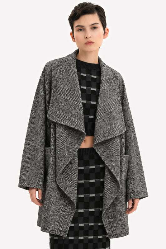 SVEVA - Oversized wool jacket Saltpepper