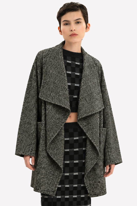 SVEVA - Oversized wool jacket Saltpepper