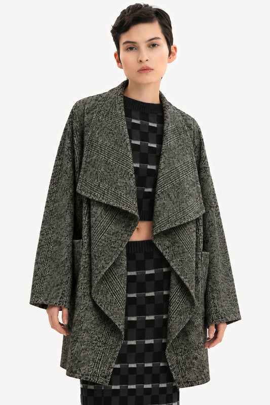 SVEVA - Oversized wool jacket Saltpepper