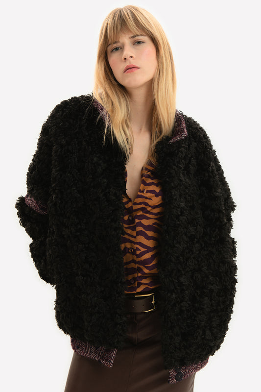 SELENE - Oversized eco-fur bomber jacket Downtown