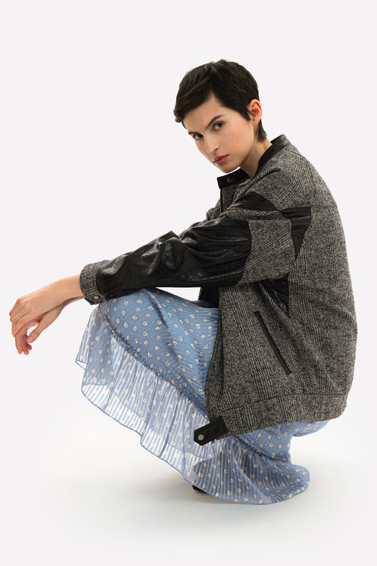 MIRANDA - Wool bomber jacket Saltpepper
