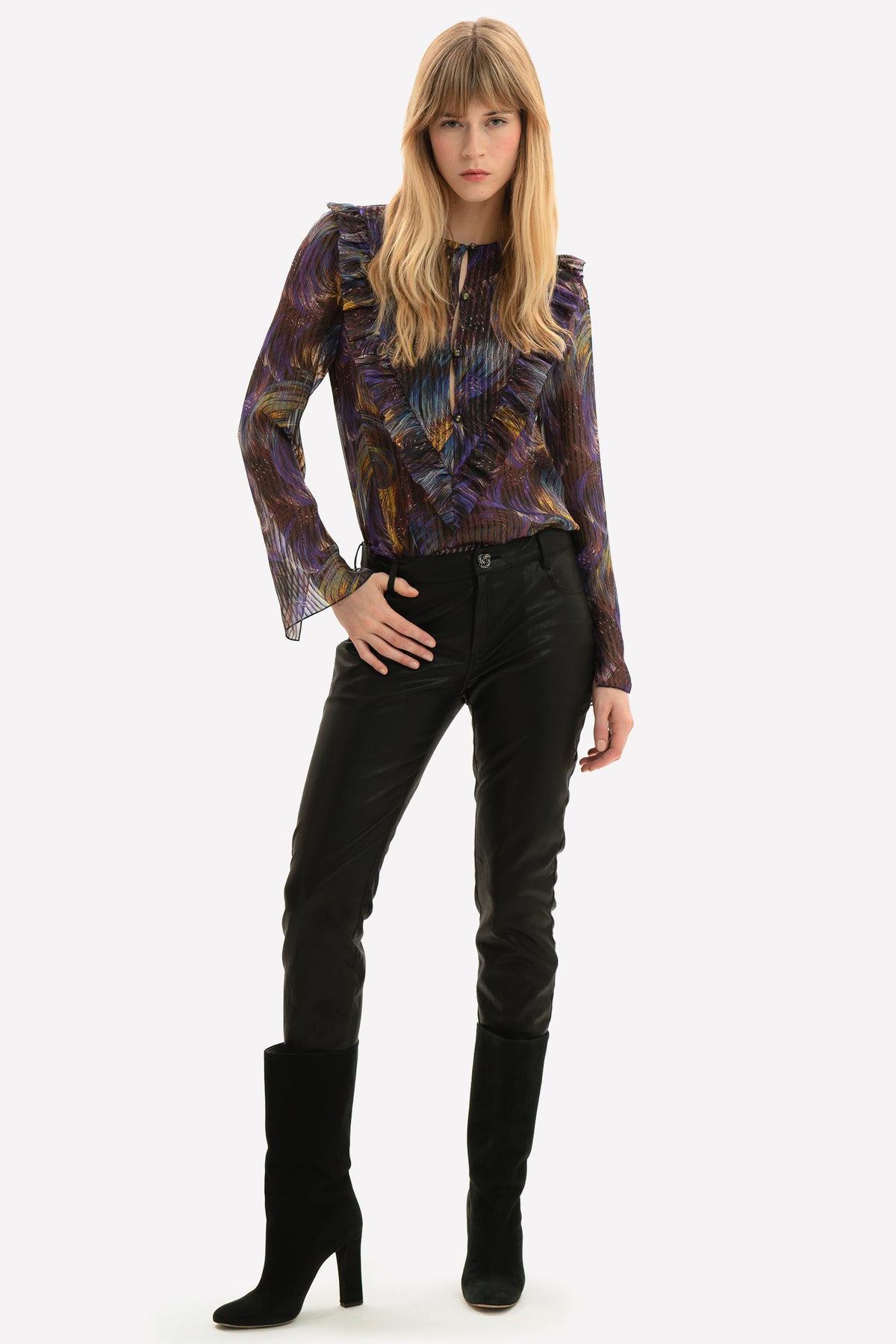 PENELOPE - Eco-leather trousers Rock