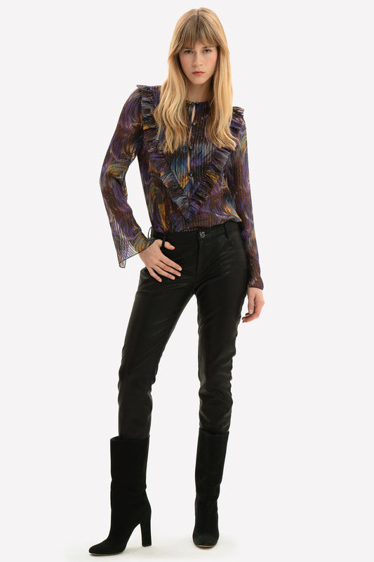 PENELOPE - Pantalone in eco-leather Rock