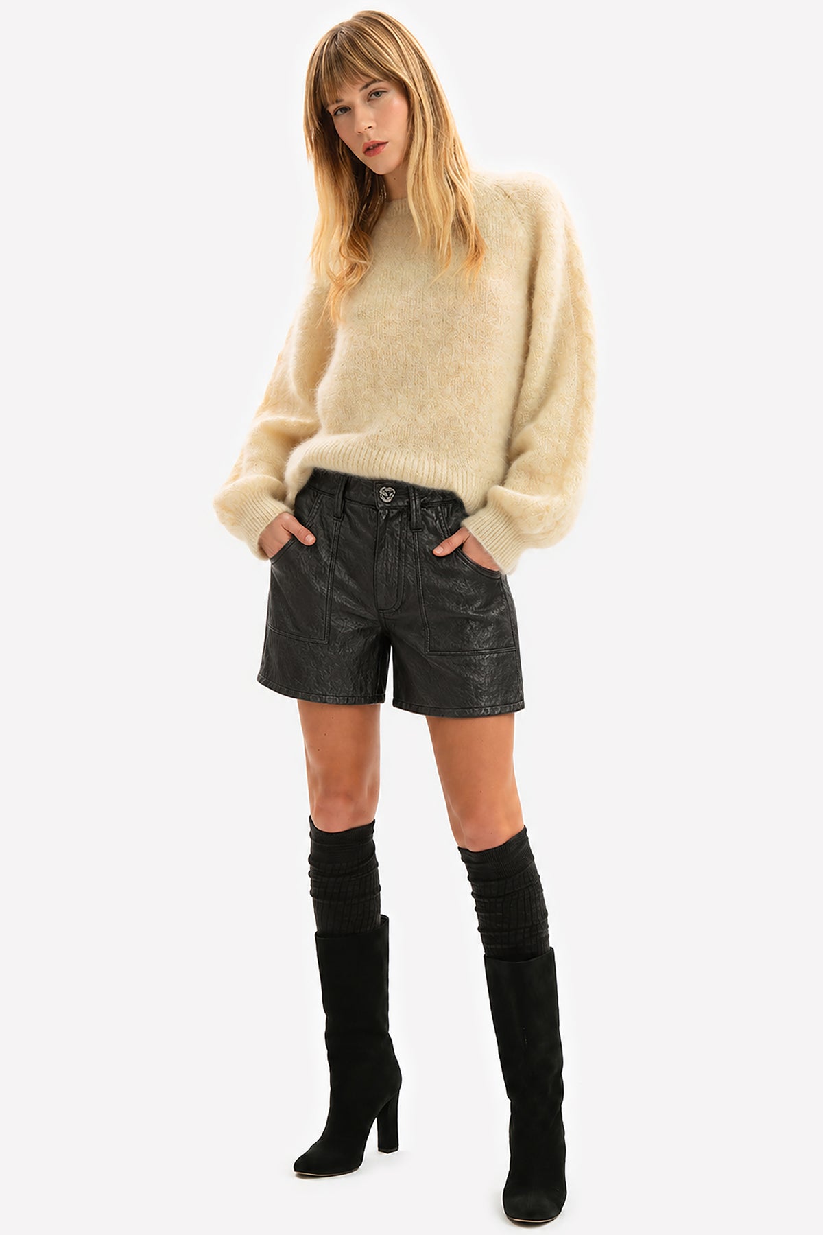 LETIZIA - Shorts in eco-leather Rock