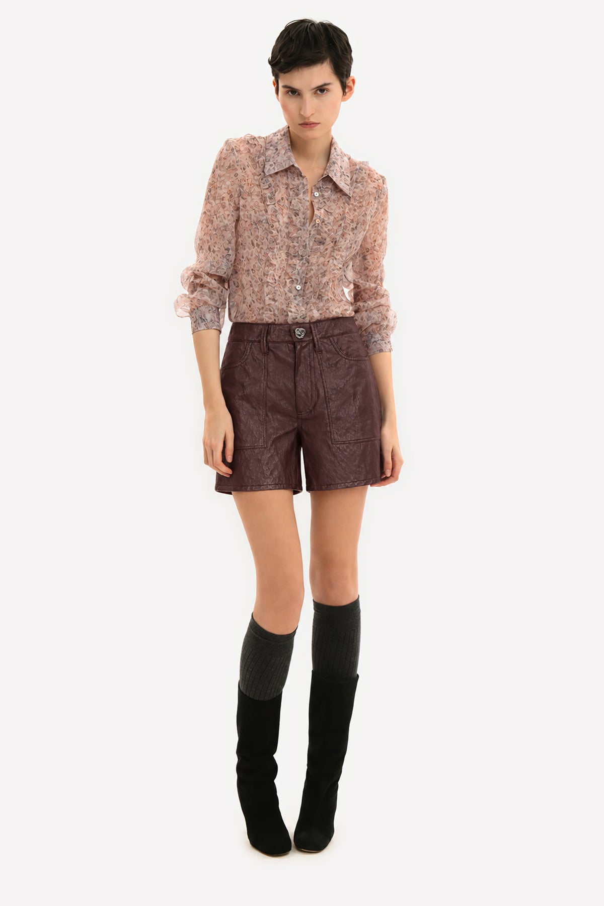 SABRINA - Shorts in eco-leather Rock