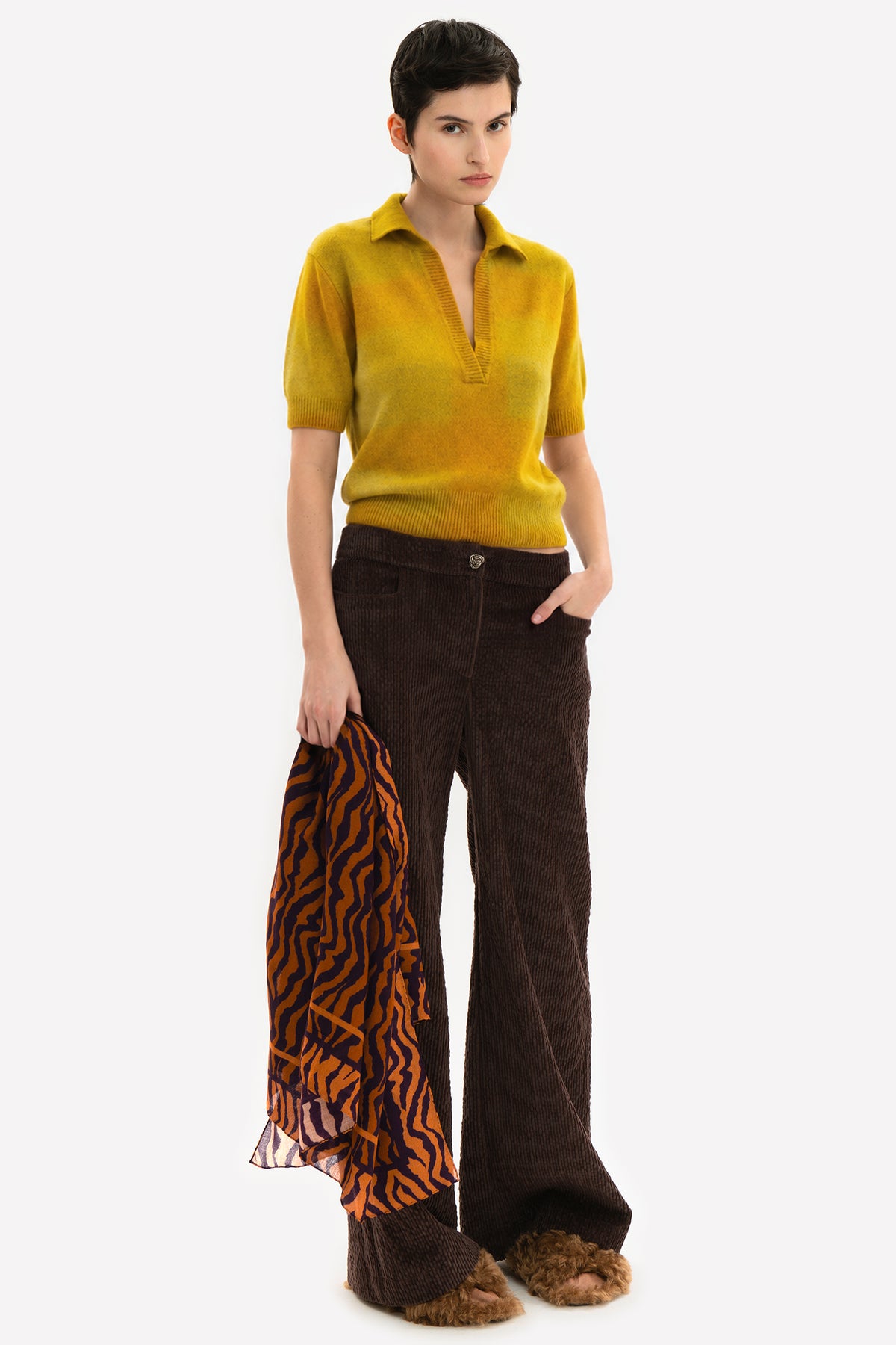 COSTANZA - Pantaloni palazzo Velvet