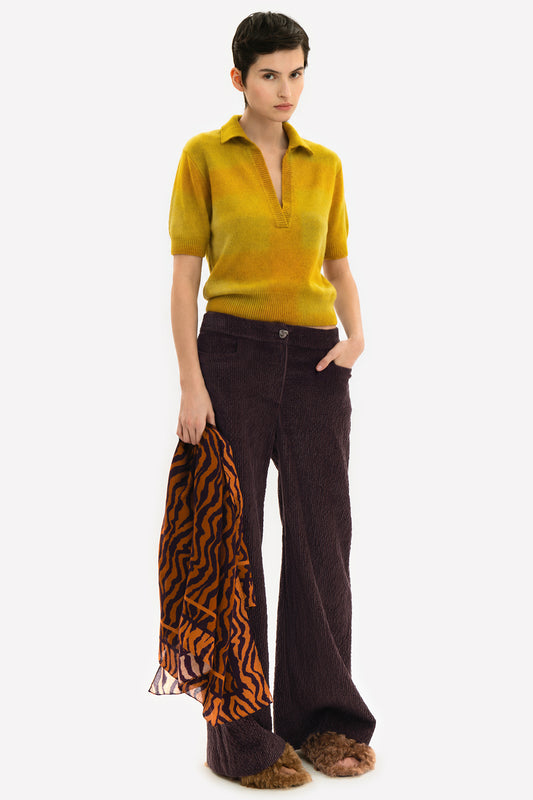 COSTANZA - Palazzo trousers Velvet