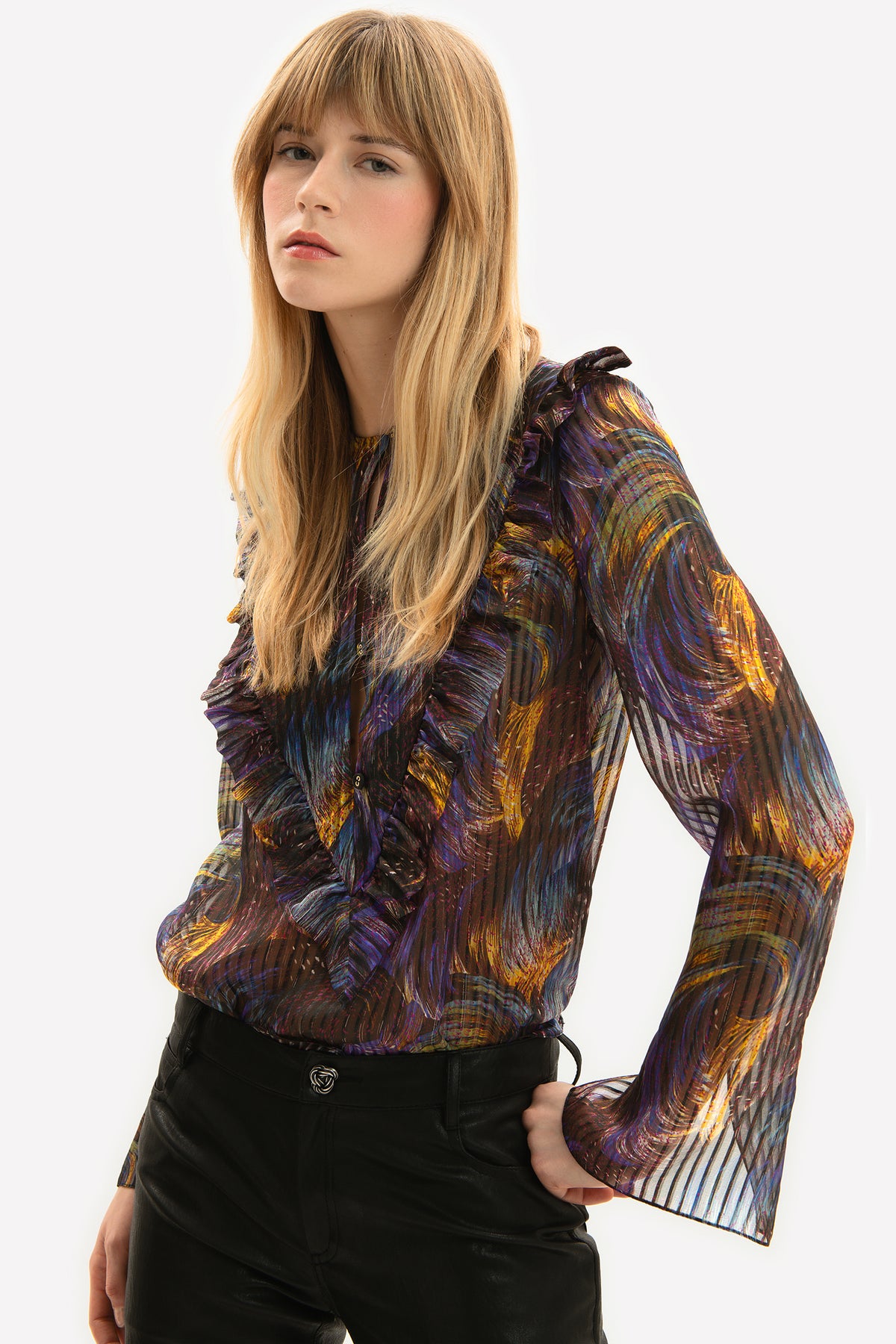 DAFNE - Blusa in seta Moulin Rouge