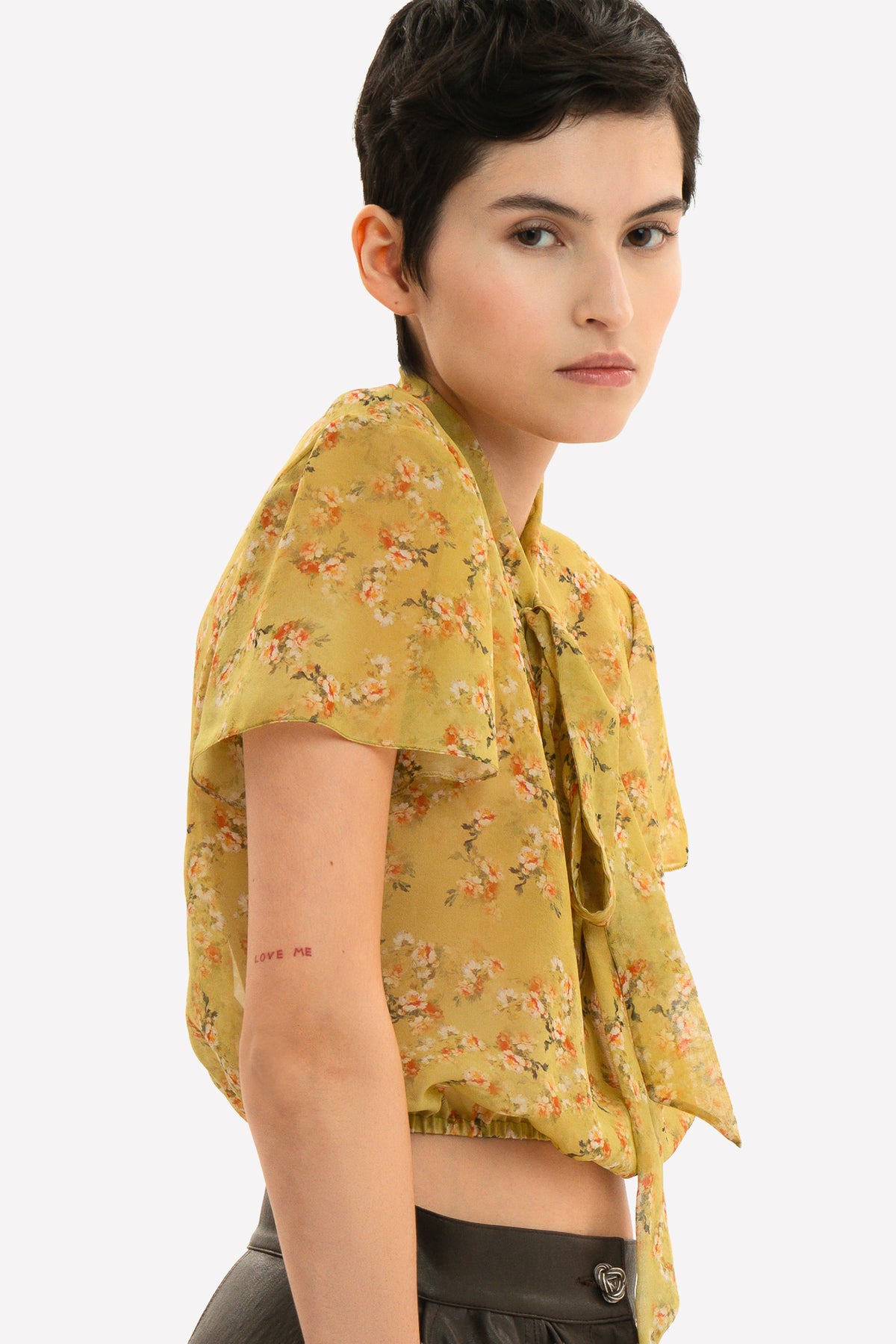 MIA - Silk Crop Blouse Goldie