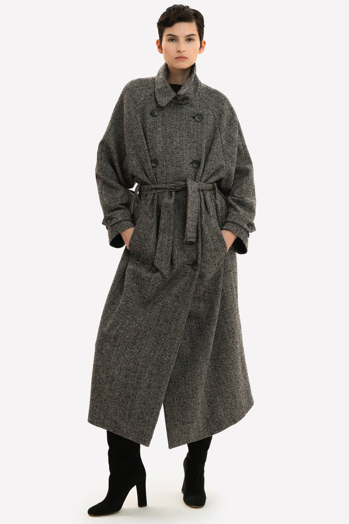 JOSEPHINE - Wool coat Saltpepper