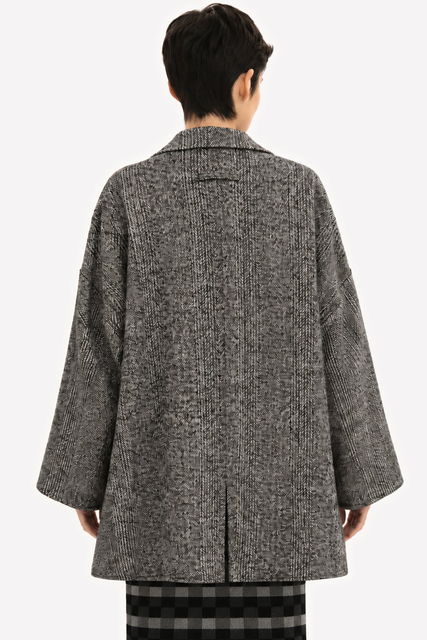 SVEVA - Oversized wool jacket Saltpepper