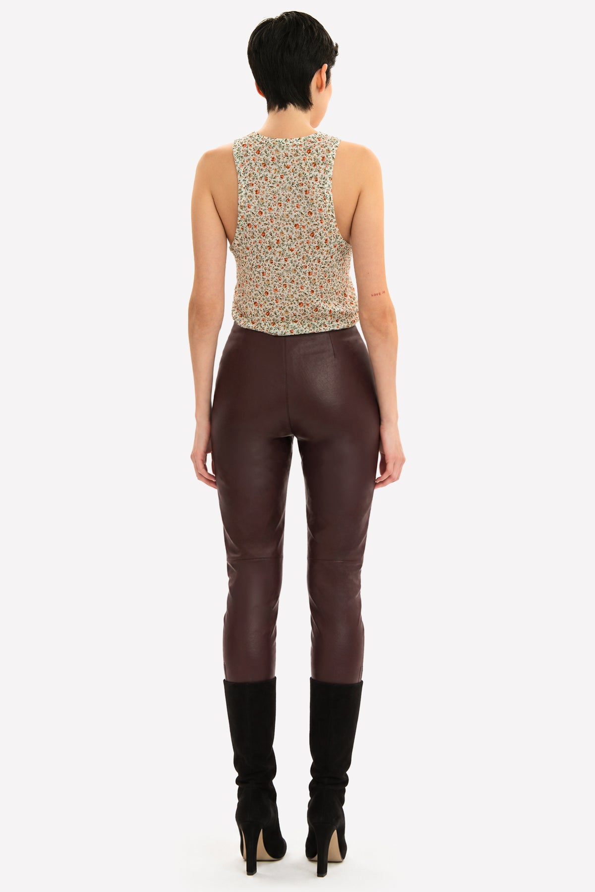 REBECCA - Skinny eco-leather trousers Rock