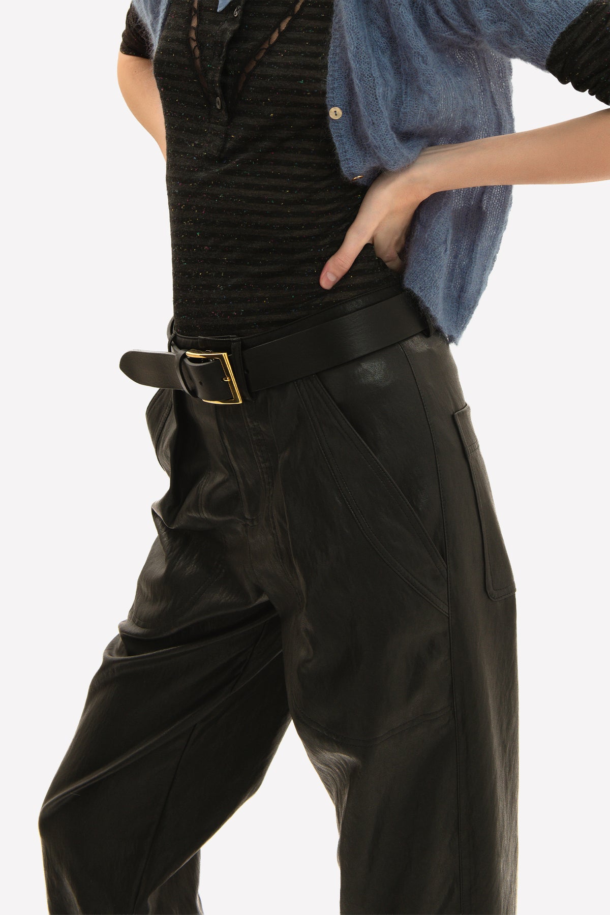 STELLA - Pantalone in eco-leather Rock