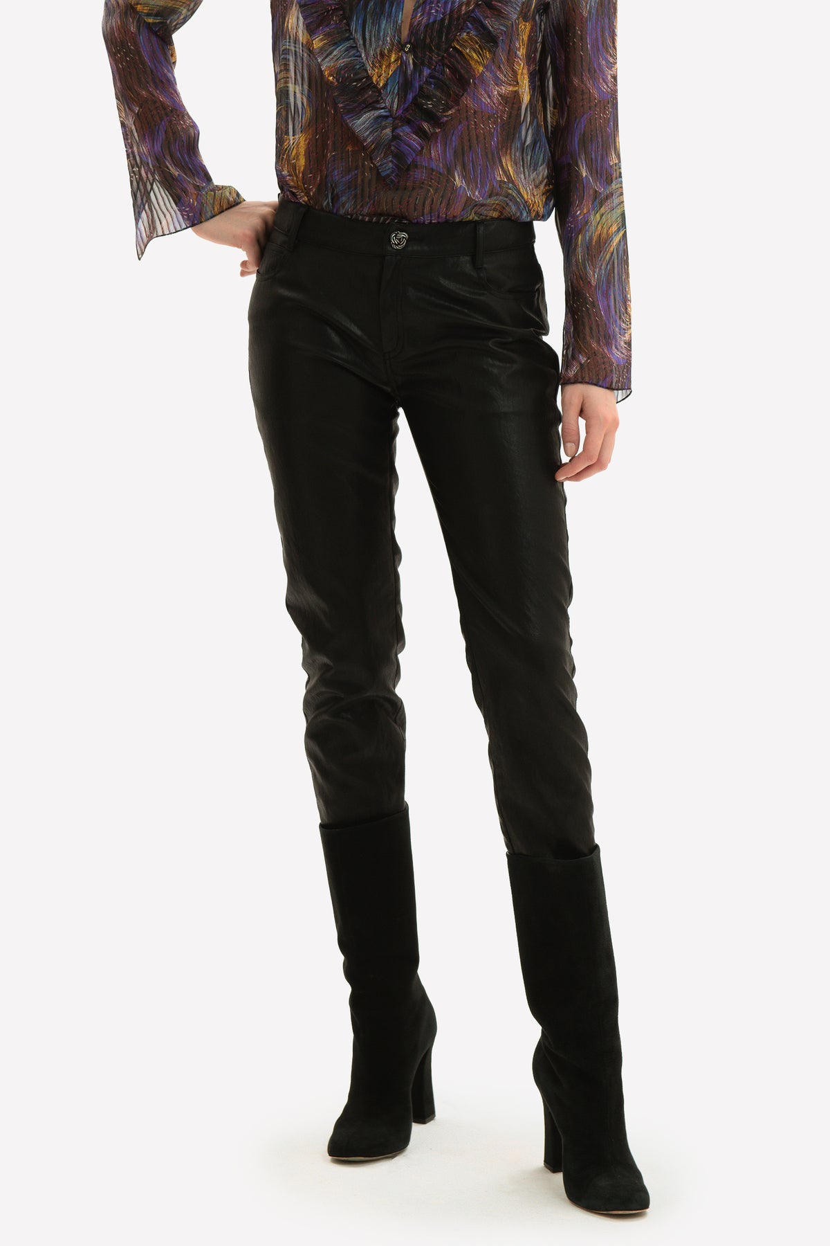 PENELOPE - Eco-leather trousers Rock