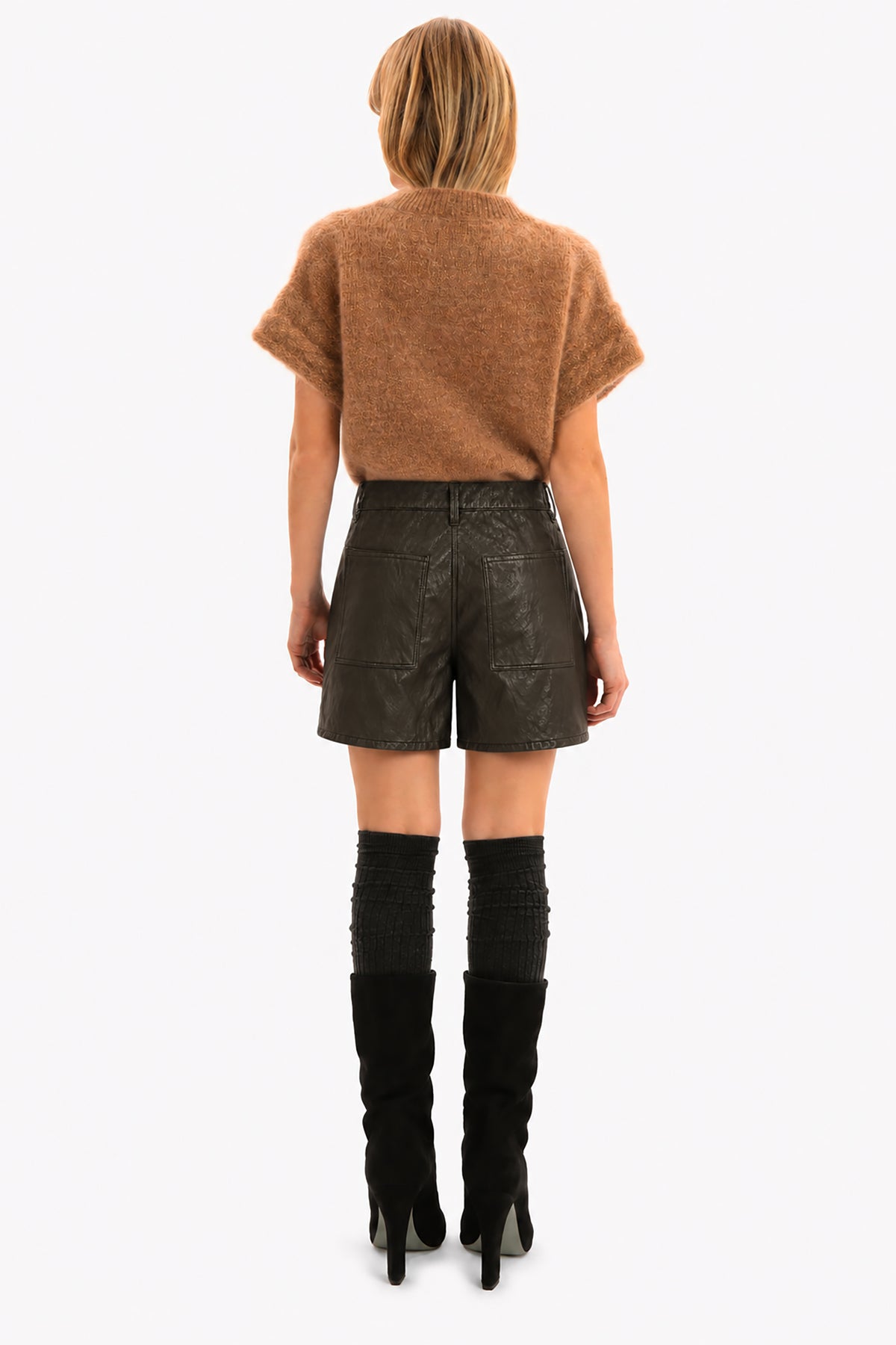 PAOLA - Shorts in eco-leather Rock