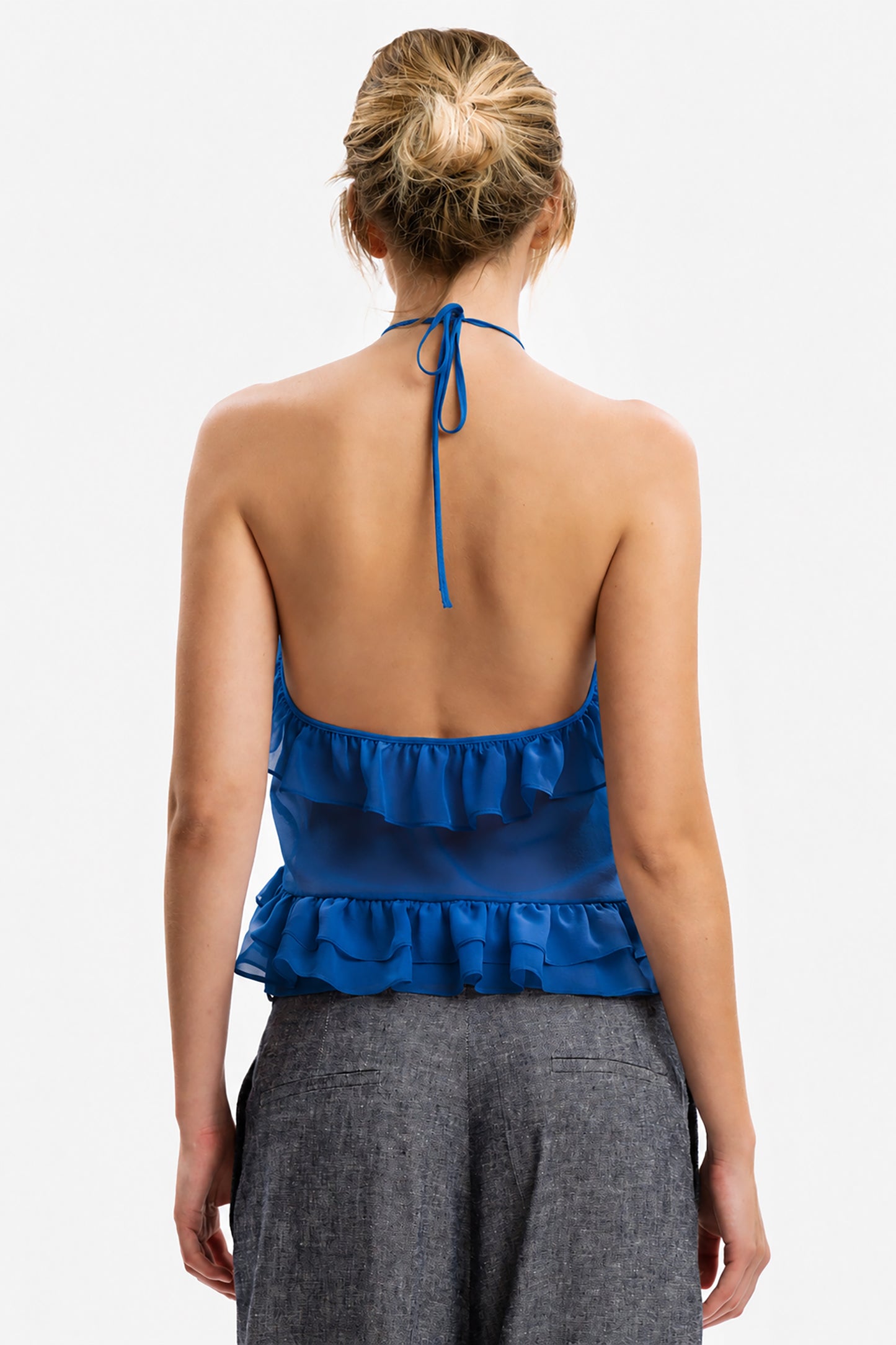 CELESTE - Top in seta Fiesta