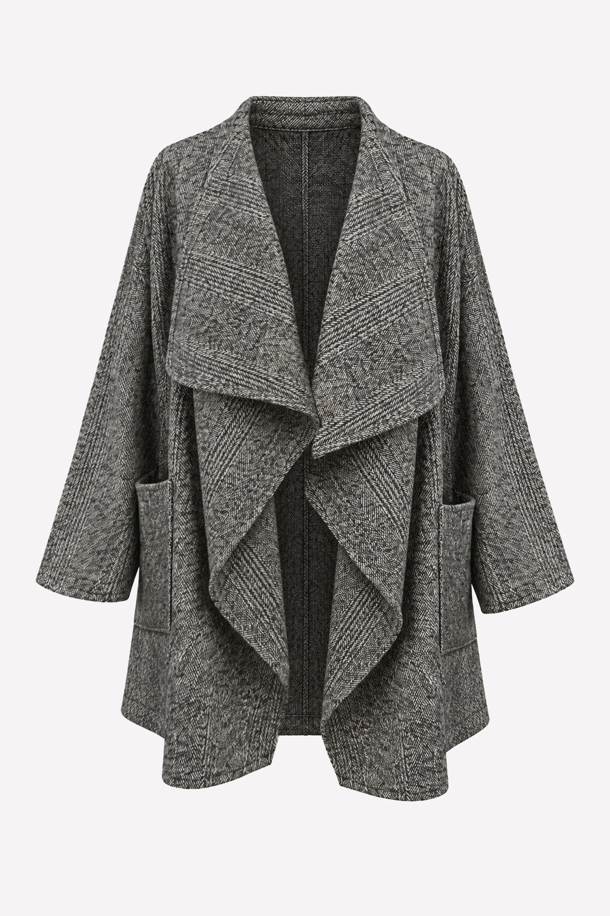 SVEVA - Oversized wool jacket Saltpepper