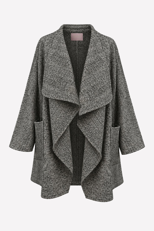 SVEVA - Oversized wool jacket Saltpepper