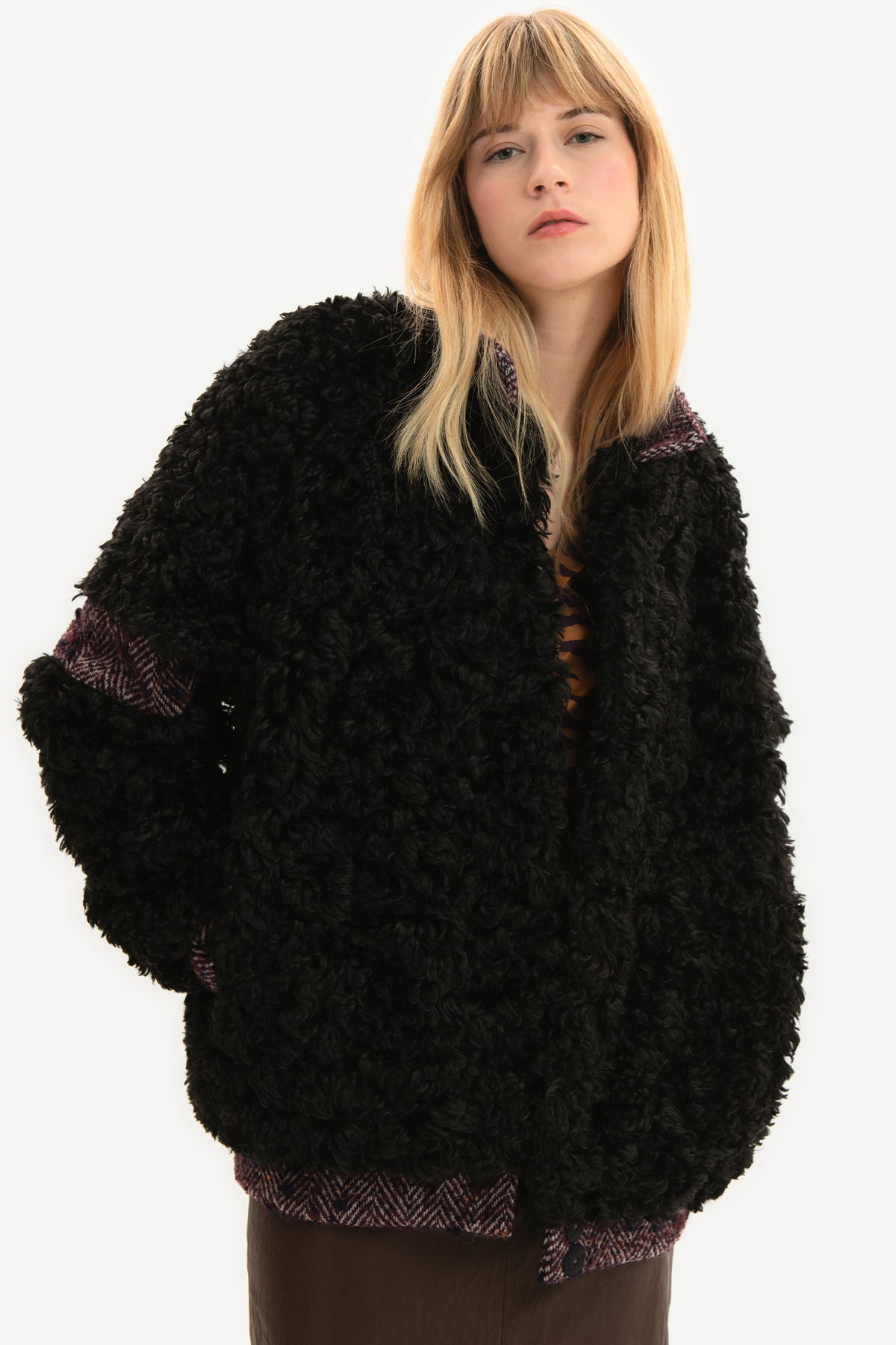 SELENE - Oversized eco-fur bomber jacket Downtown