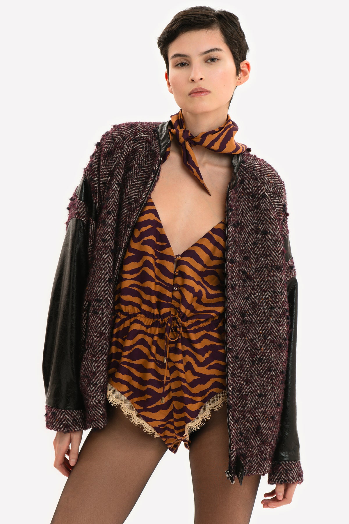DELIA - Tweed bomber jacket Downtown