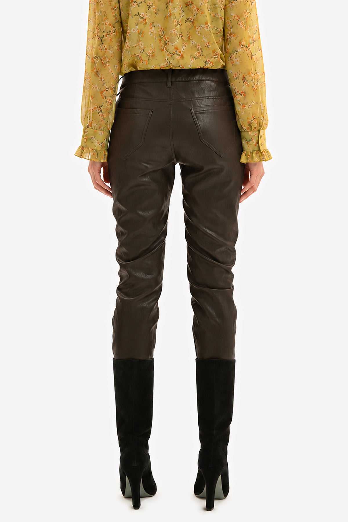 AMALIA - Pantaloni in eco-leather Rock