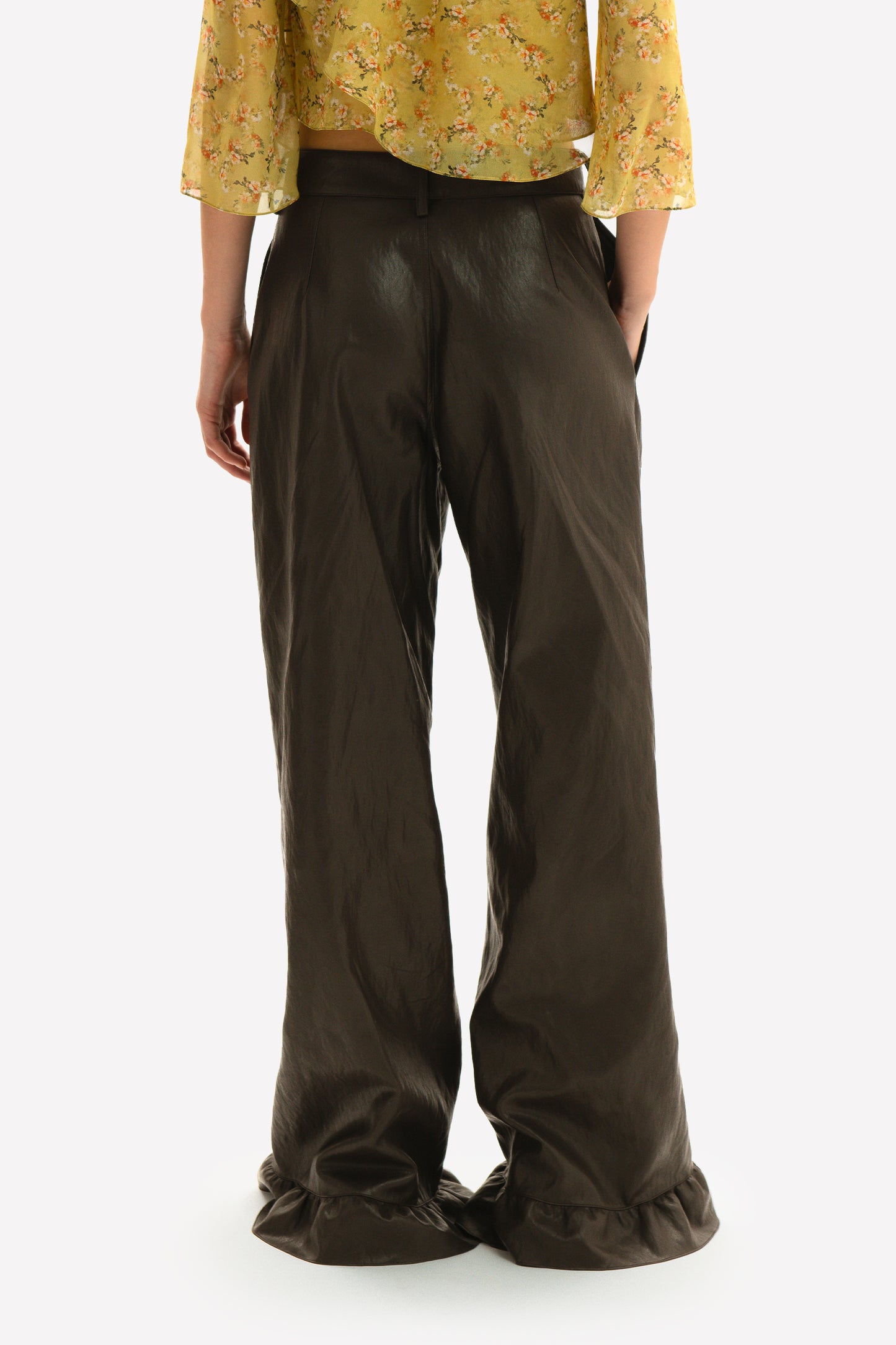 TEA - Pantalone palazzo in eco-leather Rock