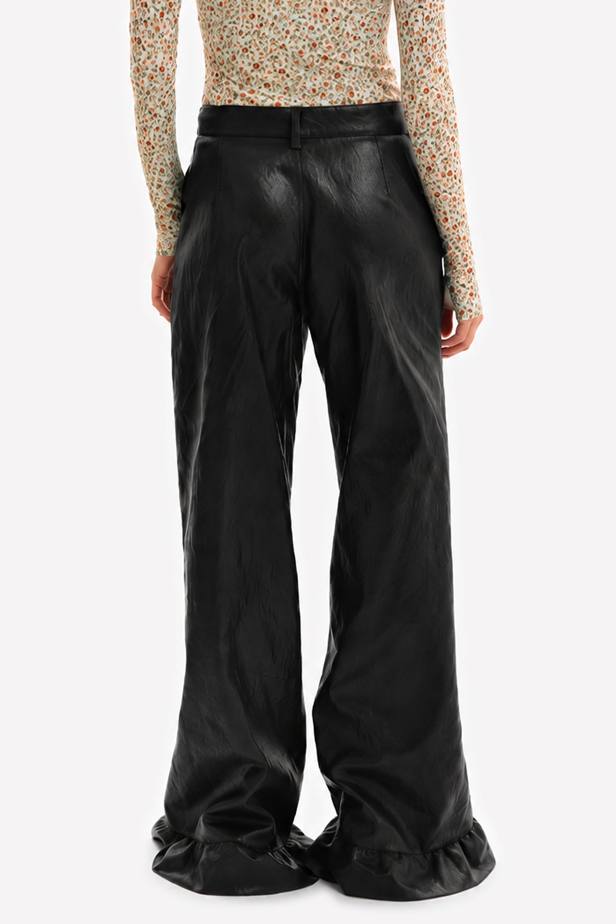 ALESSIA - Faux leather palazzo trousers Rock