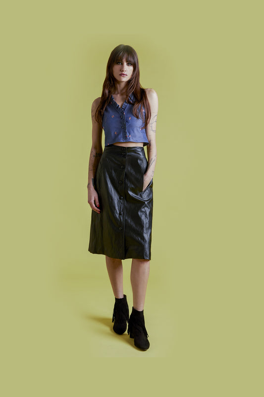 MARIANNE - Faux leather skirt