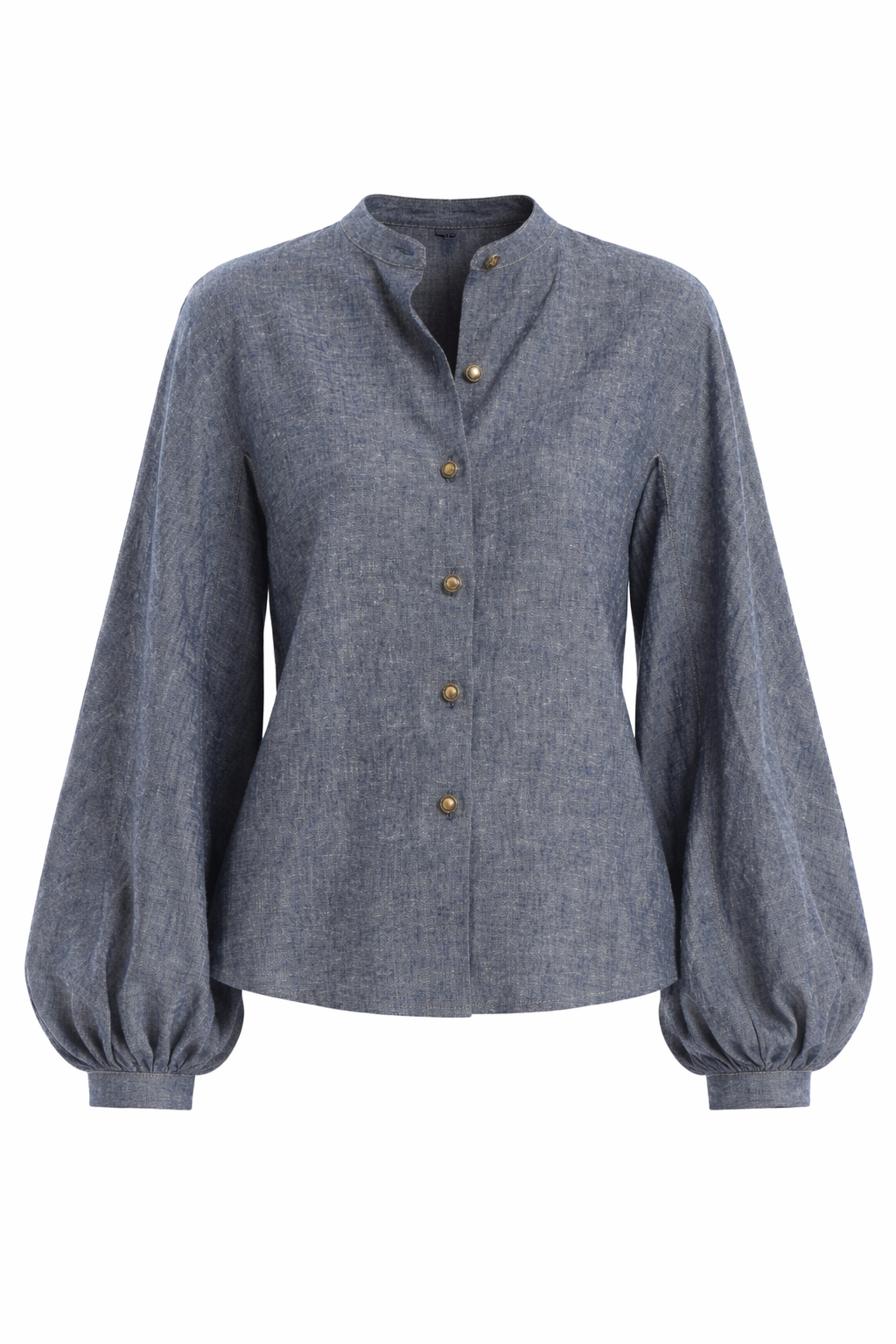 JASMIN - Camicia in lino effetto denim Azul