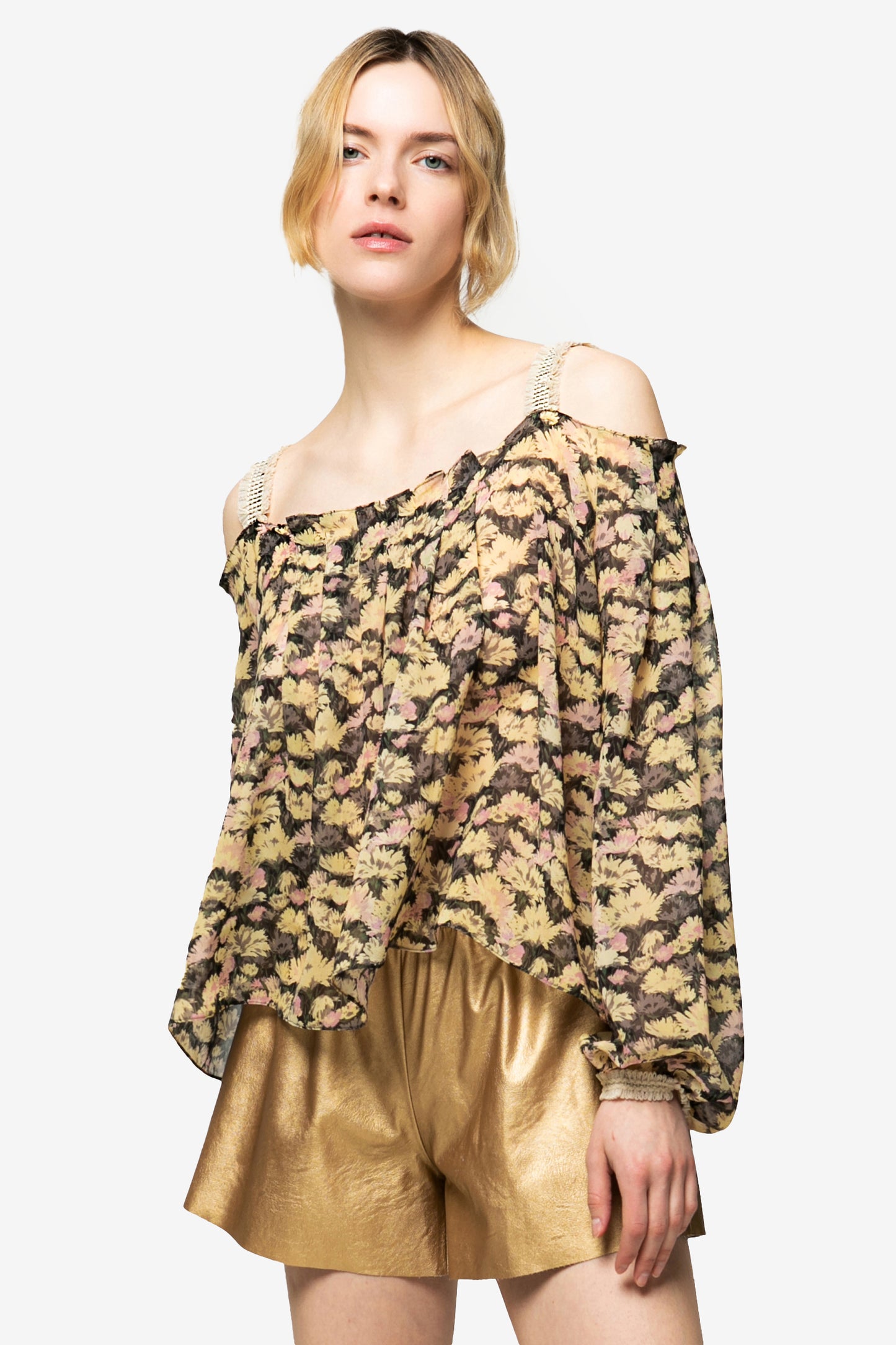 ANNIE - Foliage Off the shoulder blouse