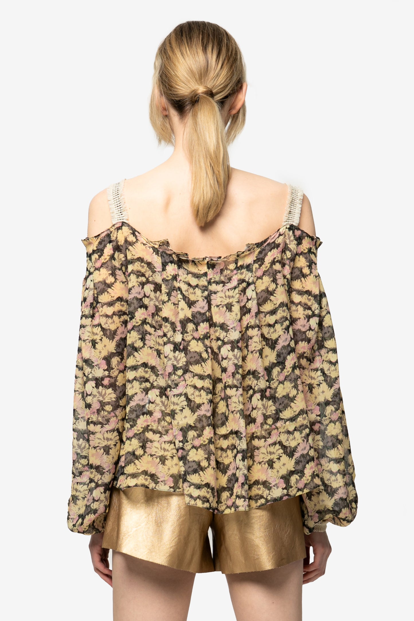 ANNIE - Blusa con spalle scoperte Foliage