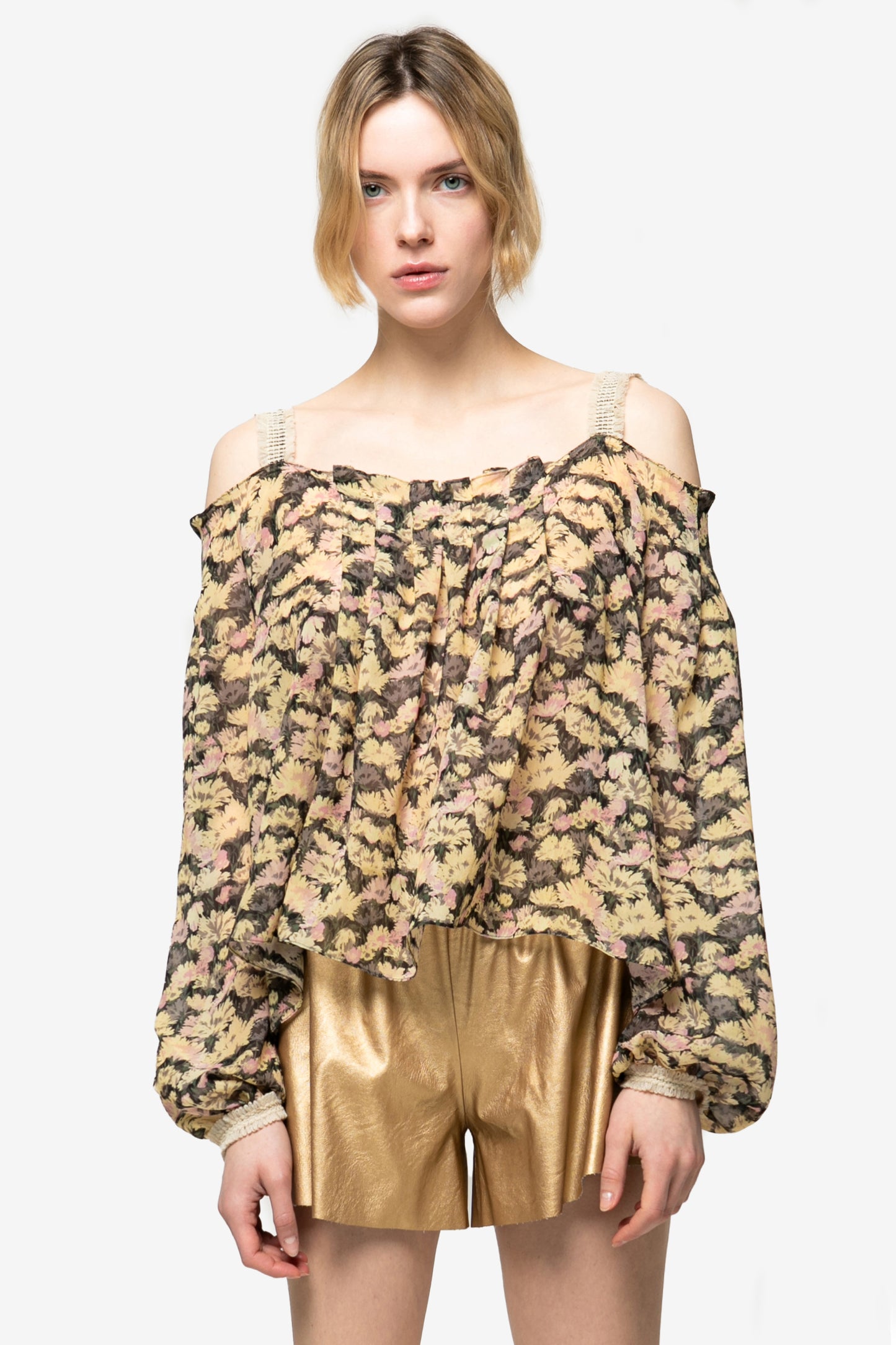 ANNIE - Foliage Off the shoulder blouse