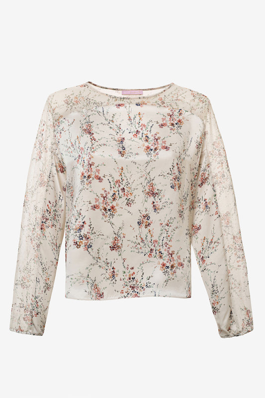 LEILA  - Blusa in seta Wildflowers