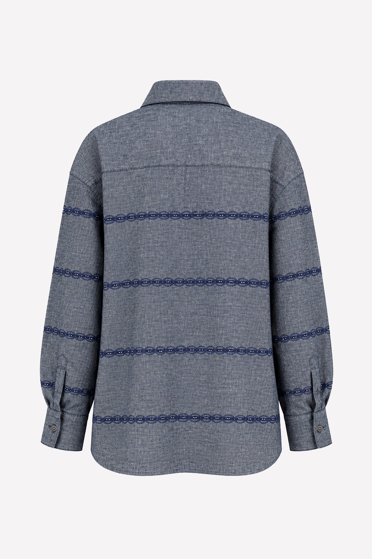 JASMIN - Linen-effect shirt Denim