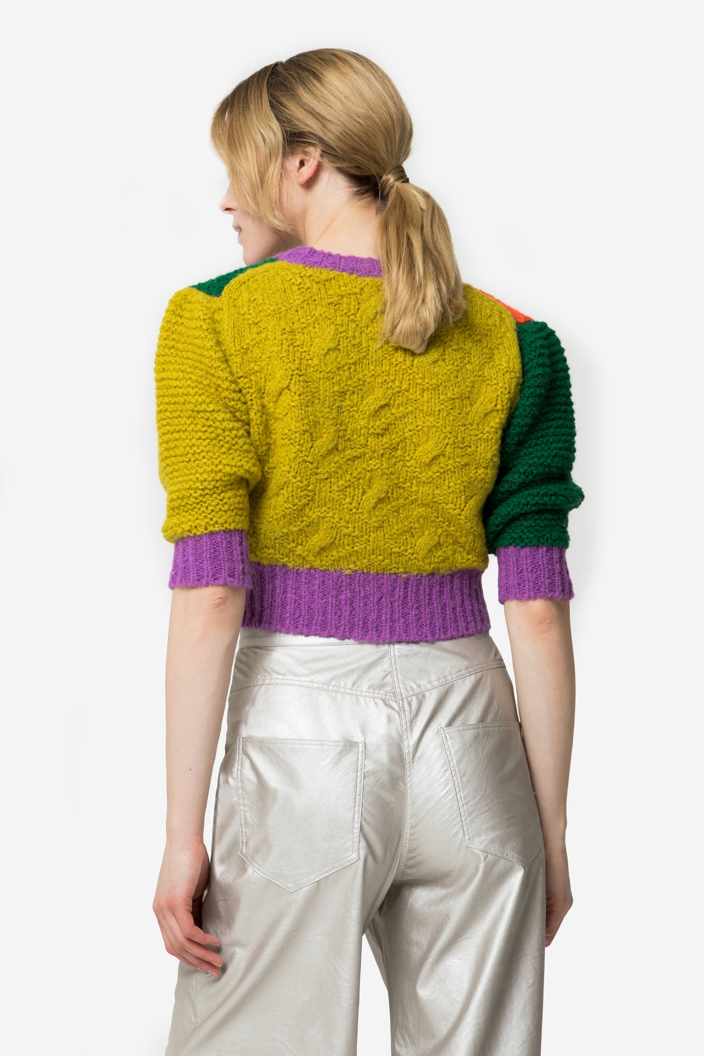 SELMA - Color block cropped cardigan