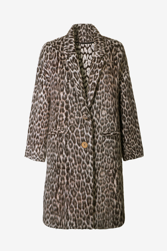 ZELDA - Animal print wool coat