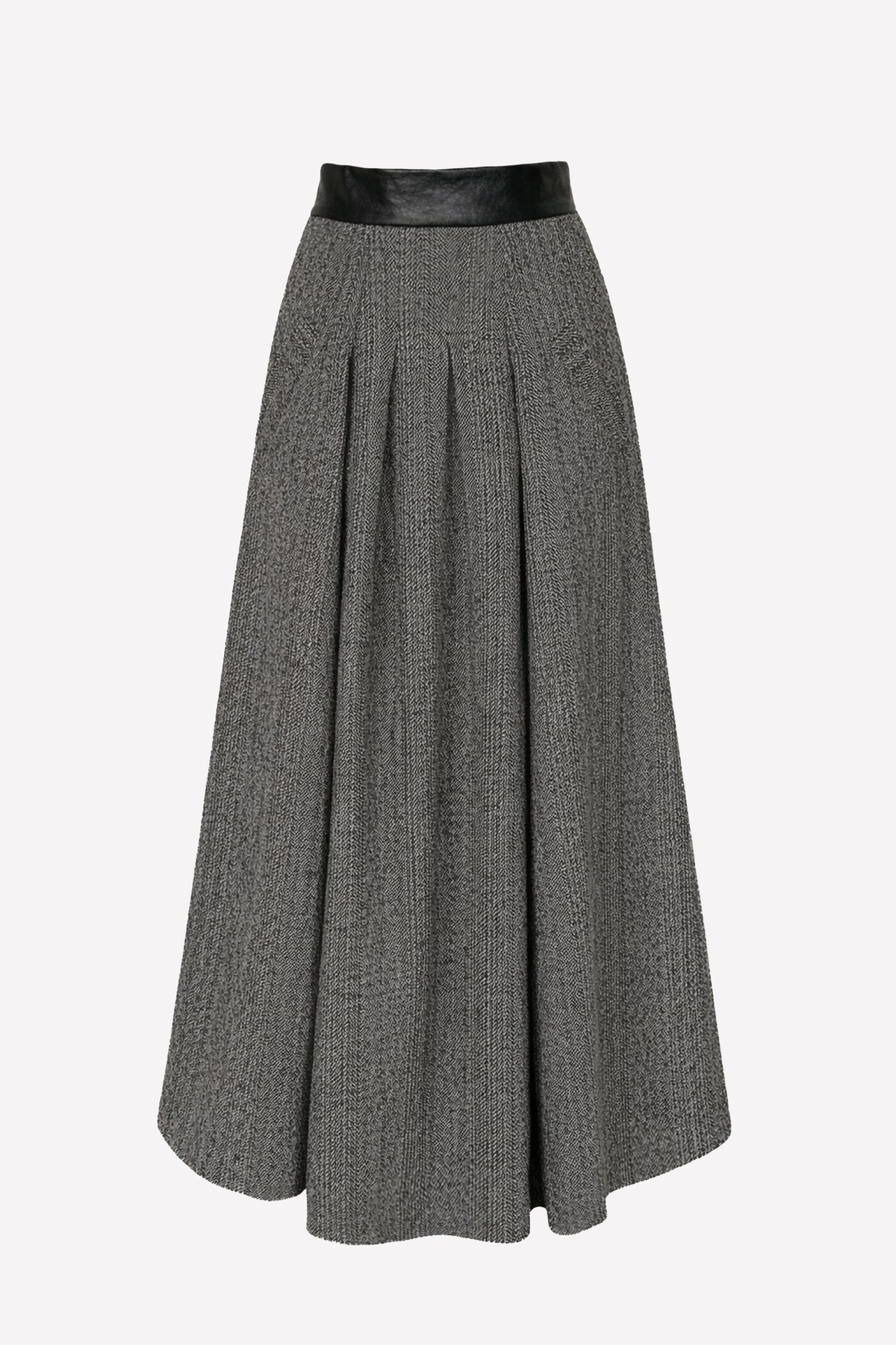 COLETTE - Long wool skirt Saltpepper