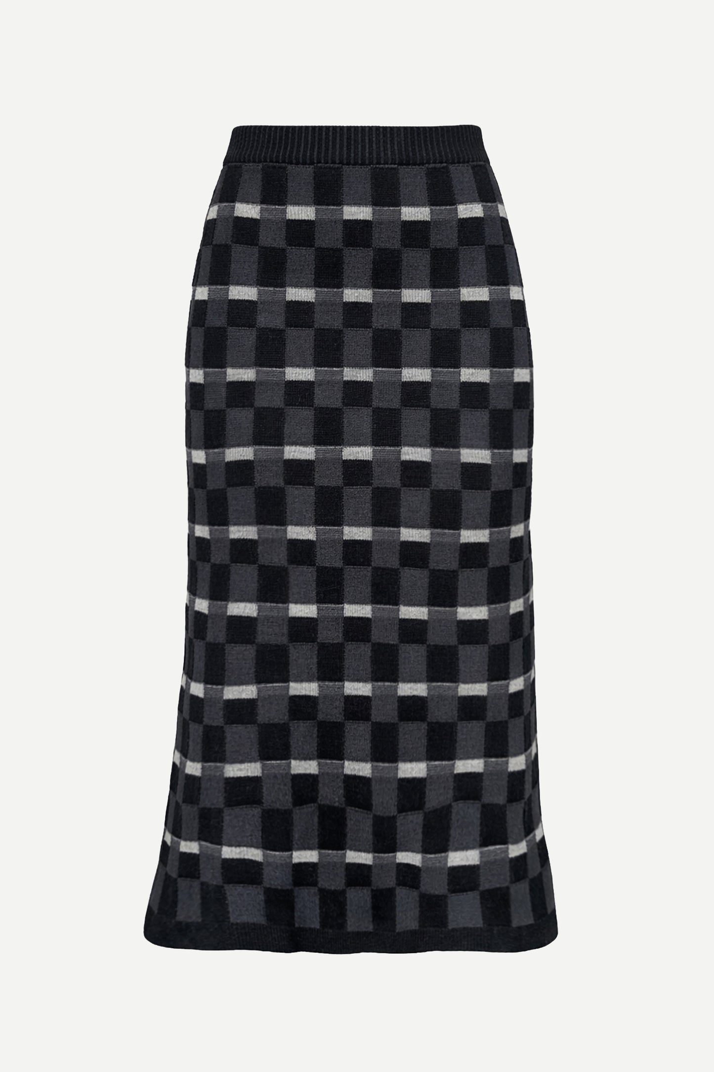 ZELDA - Gonna midi in lana merino Damier