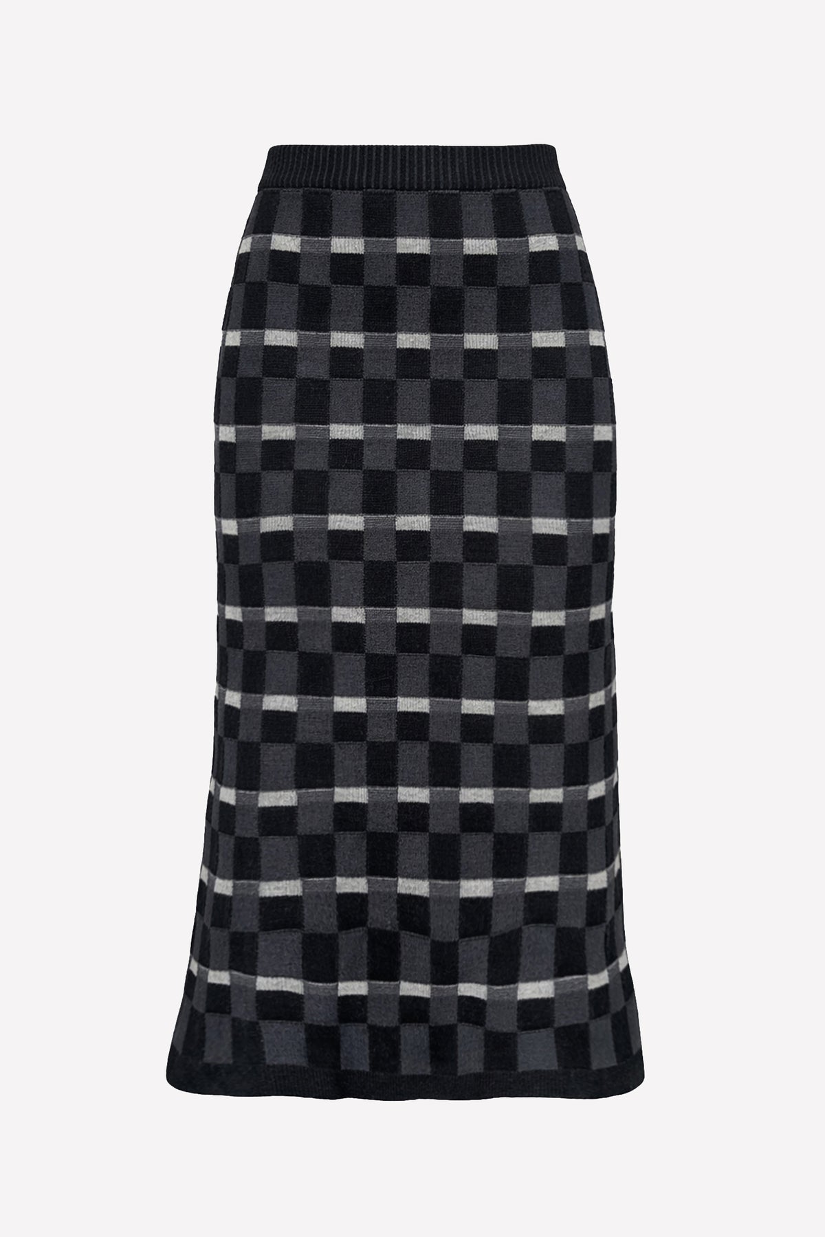 ZELDA - Gonna midi in lana merino Damier