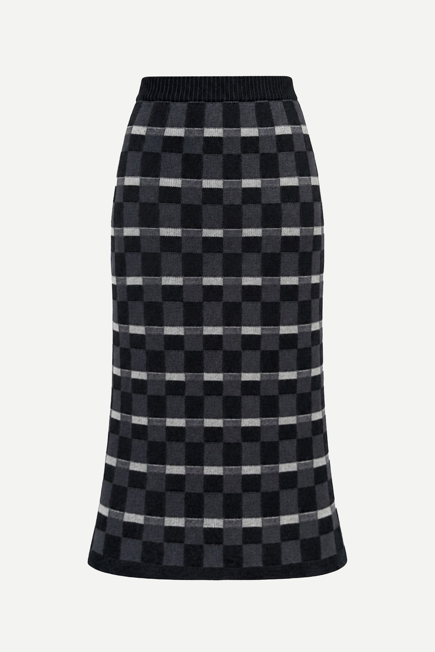 ZELDA - Gonna midi in lana merino Damier