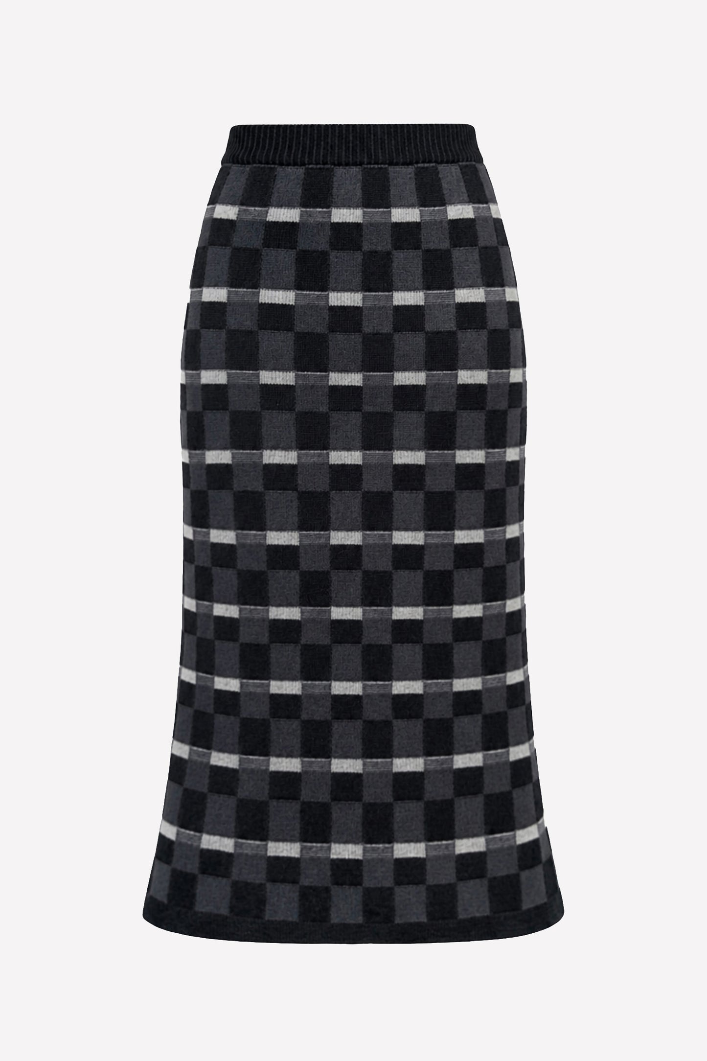 ZELDA - Gonna midi in lana merino Damier