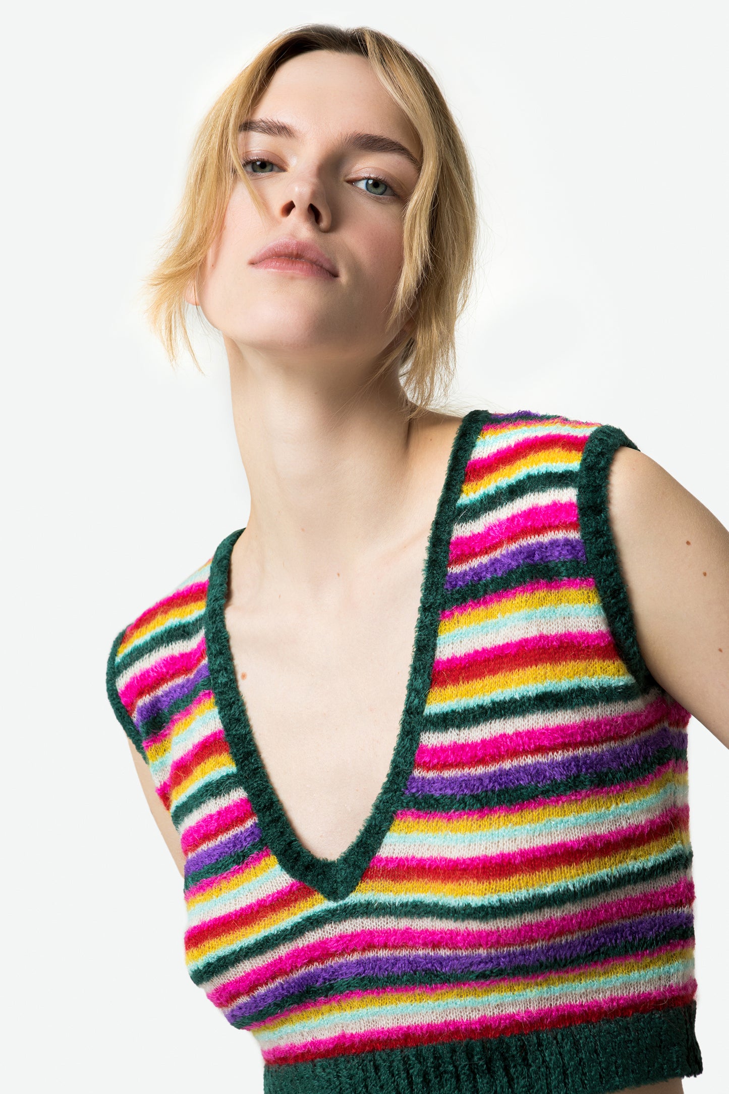 MELANIA - Stripes knitted vest