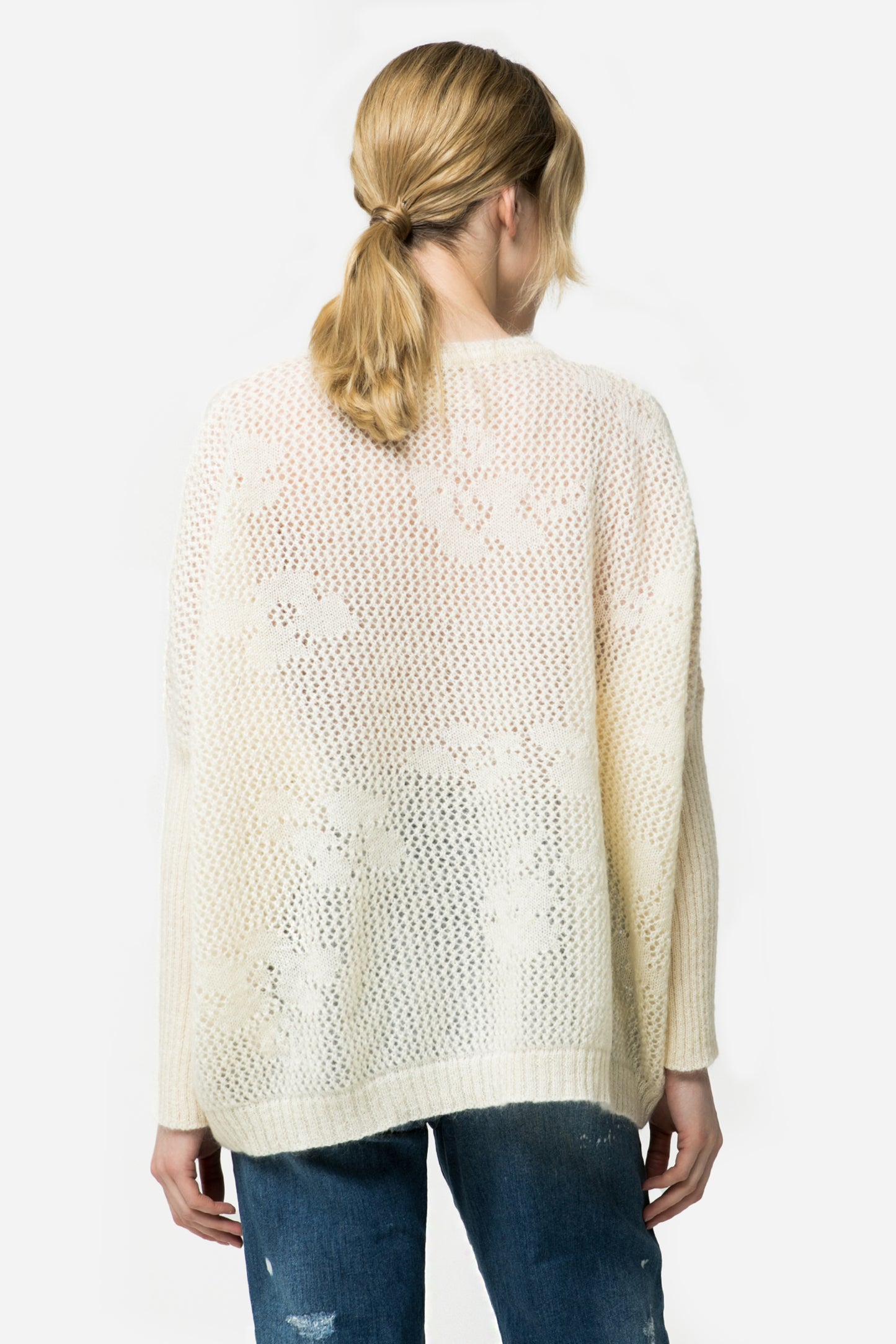 CLARA - Monochrome knitted poncho