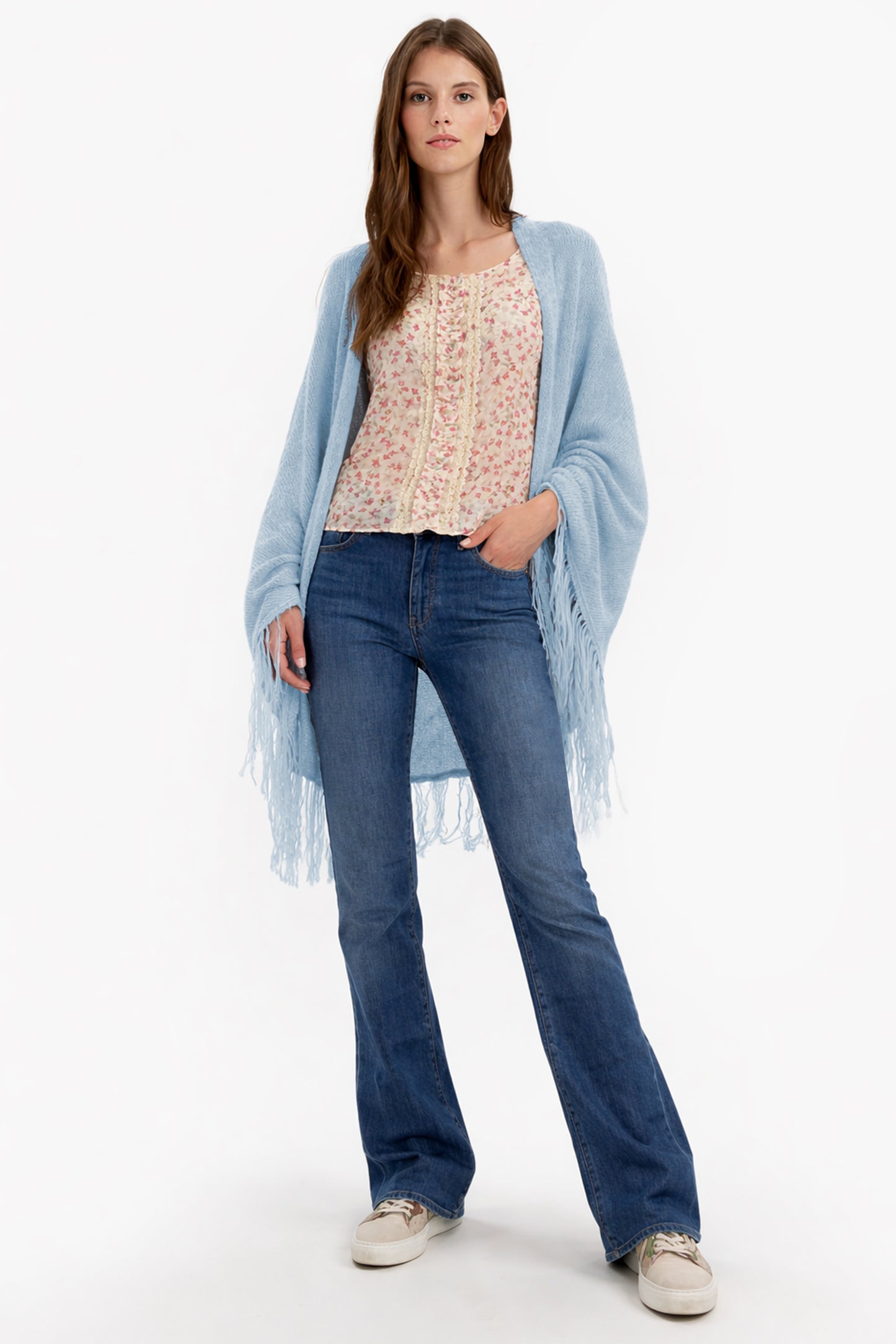 AZZURRA - Alpaca and cashmere poncho